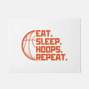 Eat Sleep Hoops Repeat Basketball Funny Quotes Doormat