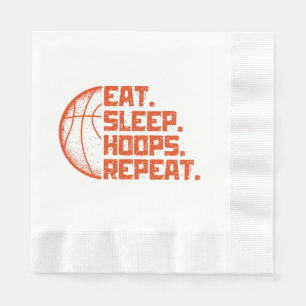 Eat Sleep Hoops Repeat Basketball Funny Quotes Napkins