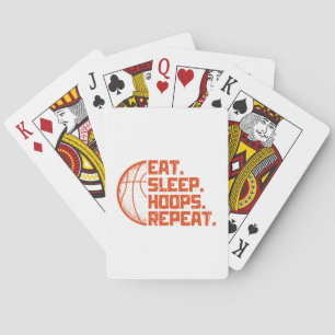 Eat Sleep Hoops Repeat Basketball Funny Quotes Poker Cards