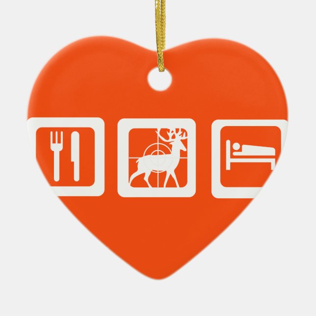 Eat Sleep Hunt Ceramic Ornament (Front)