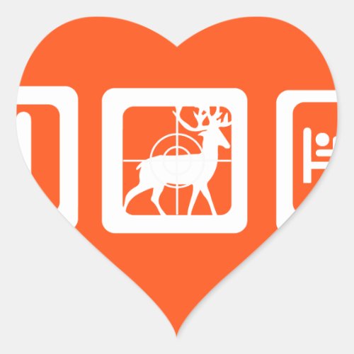 Eat Sleep Hunt Heart Sticker