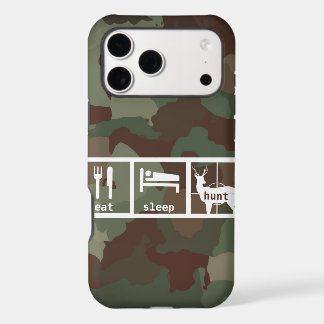 Eat Sleep Hunt iPhone Deer Stag Buck 17 Pro Max Case