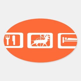 Eat Sleep Hunt Oval Sticker