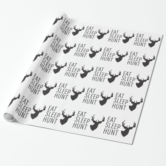 Eat Sleep Hunt Wrapping Paper (Unrolled)