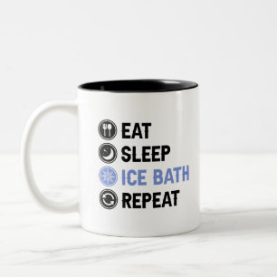 Eat Sleep Ice Bath Wim Hof Cold Shower Iceman Two-Tone Coffee Mug