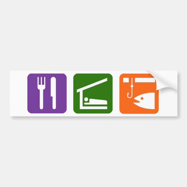 Eat Sleep Ice Fishing Bumper Sticker (Front)