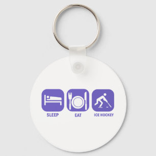 eat sleep ice hockey keychain