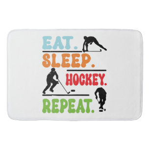 Eat Sleep Ice Hockey Repeat  Bath Mat