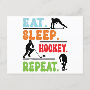 Eat Sleep Ice Hockey Repeat  Holiday Postcard