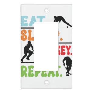 Eat Sleep Ice Hockey Repeat  Light Switch Cover