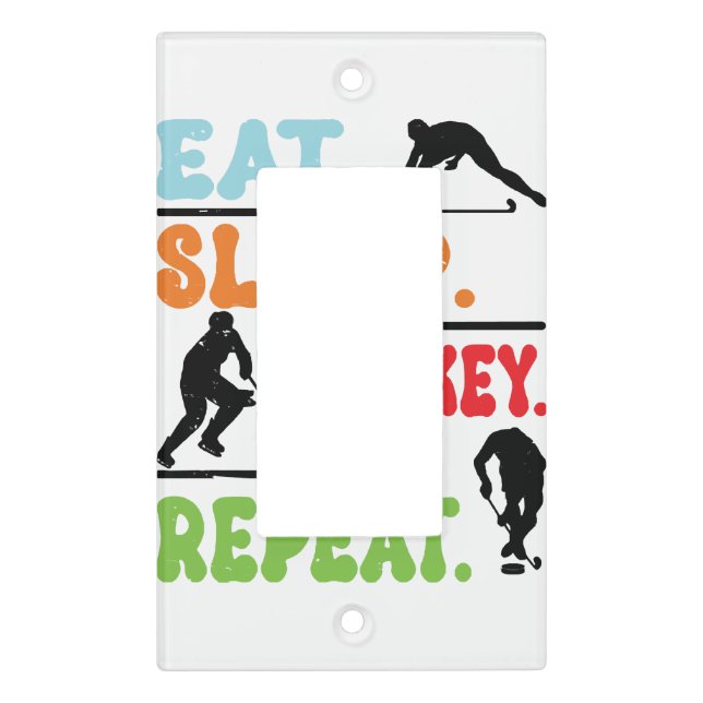 Eat Sleep Ice Hockey Repeat  Light Switch Cover (Front)