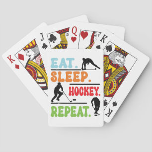 Eat Sleep Ice Hockey Repeat Poker Cards