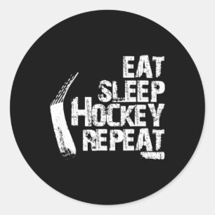 Eat Sleep Ice Hockey Repeat Vintage Gift  Classic Round Sticker