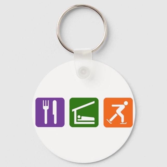 Eat Sleep Ice Skating Keychain (Front)