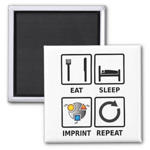 Eat sleep imprint repeat magnet