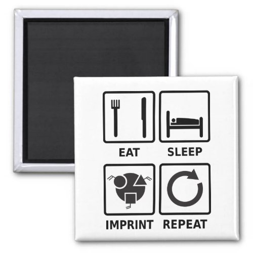 Eat sleep imprint repeat magnet mono graphic