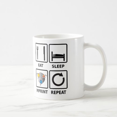 Eat sleep imprint repeat mug