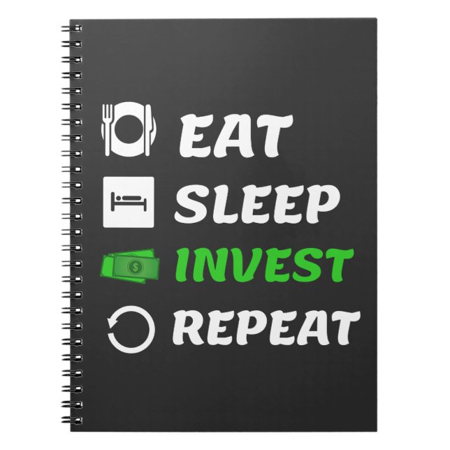 Eat Sleep Invest Repeat Dividend Investing  Notebook (Front)
