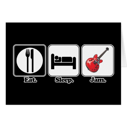 eat sleep jam guitar cards (Front Horizontal)