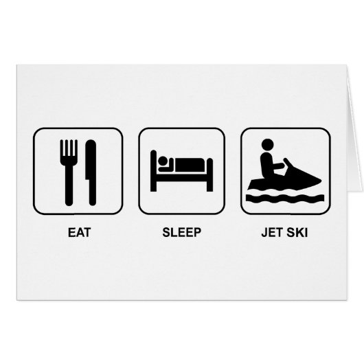 Eat Sleep Jet Ski Cards (Front Horizontal)