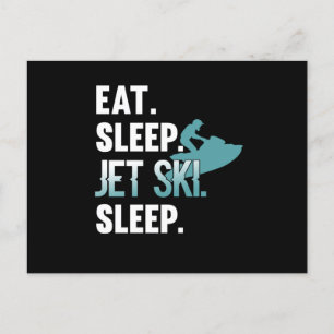 Eat Sleep Jet Ski Skiing Skier Water Sports Invitation Postcard