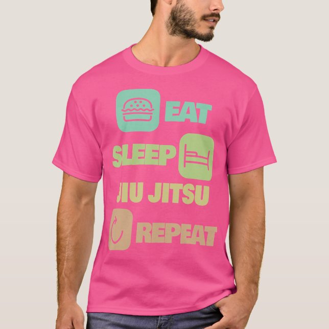 Eat Sleep Jiu Jitsu Repeat Jiu Jitsu T-Shirt (Front)