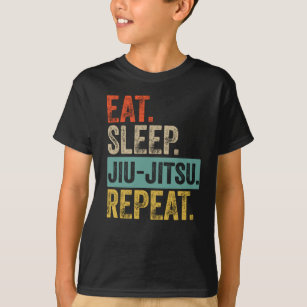 Eat sleep jiu-jutsu repeat retro vintage T-Shirt