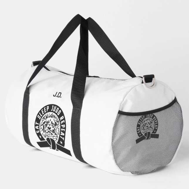 Eat Sleep Judo Repeat "Customizable" Gi Duffle Bag (Right Corner)
