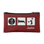 Eat Sleep Jump Cheerleader Cosmetic Bag Red at Zazzle