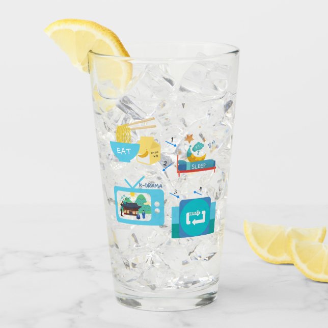 Eat Sleep K-Drama and Repeat  (Personalize It)  Glass (Front Ice)