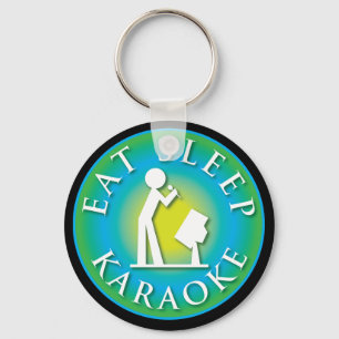 Eat Sleep Karaoke Keychain