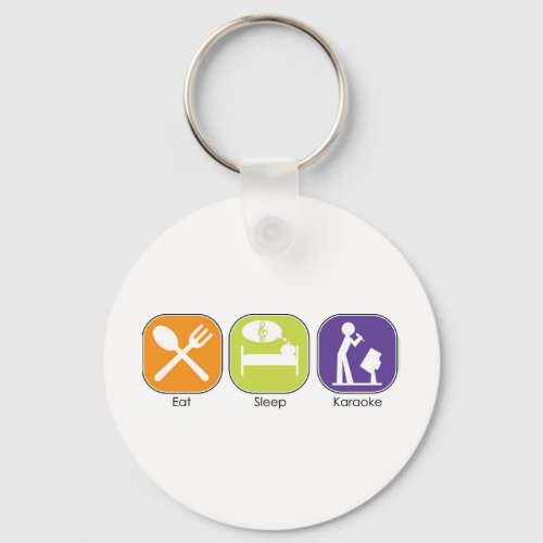 Eat Sleep Karaoke Keychain