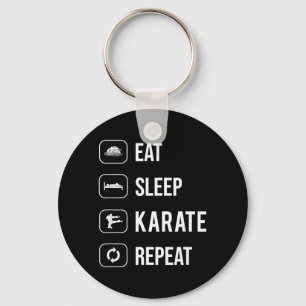 Eat Sleep Karate Repeat - sport - ninja - cool Keychain