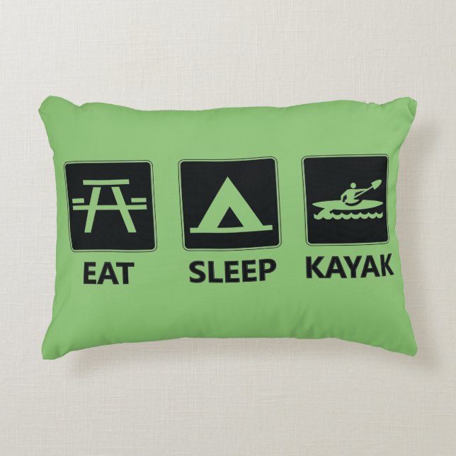 Eat Sleep Kayak Decorative Pillow (Front)