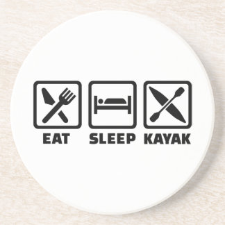 Eat Sleep Kayak Sandstone Coaster