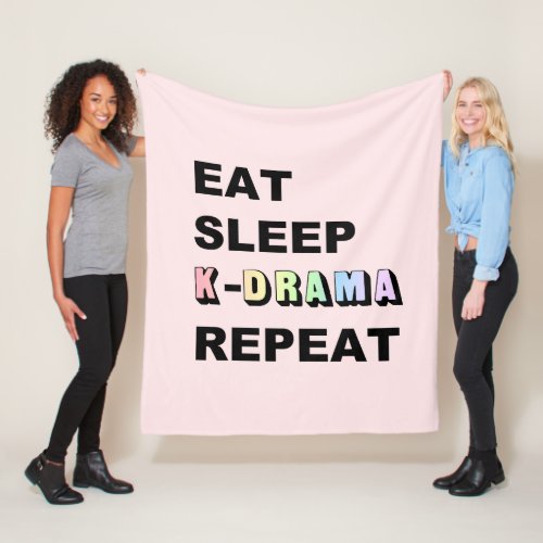 Eat Sleep Kdrama Repeat Fleece Blanket