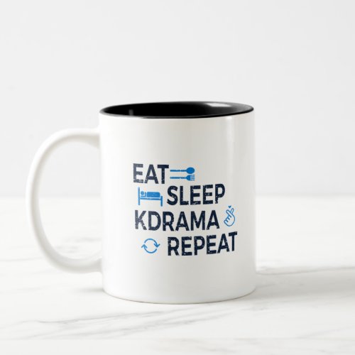 Eat Sleep Kdrama Repeat Two_Tone Coffee Mug