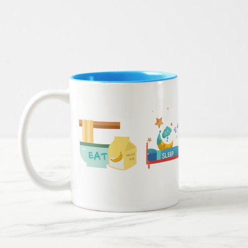 EAT SLEEP KDRAMA REPEAT Two_Tone COFFEE MUG