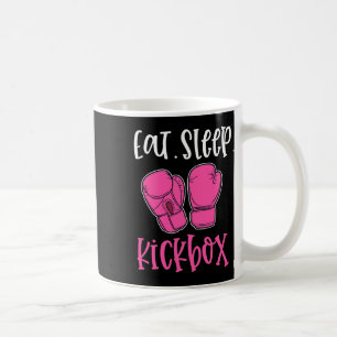 Eat Sleep Kickbox Pink Saying Quote Kickboxing Fig Coffee Mug