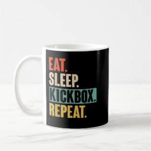 Eat Sleep Kickbox Repeat - Retro Vintage Kickboxin Coffee Mug