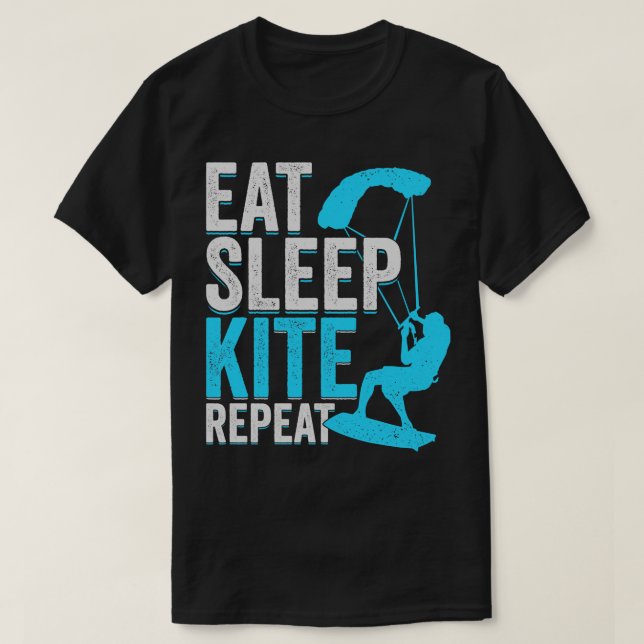 Eat Sleep Kite Repeat Kitesurfing Kitesurfer Gift T-Shirt (Design Front)