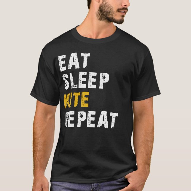 eat sleep kite repeat T-Shirt (Front)