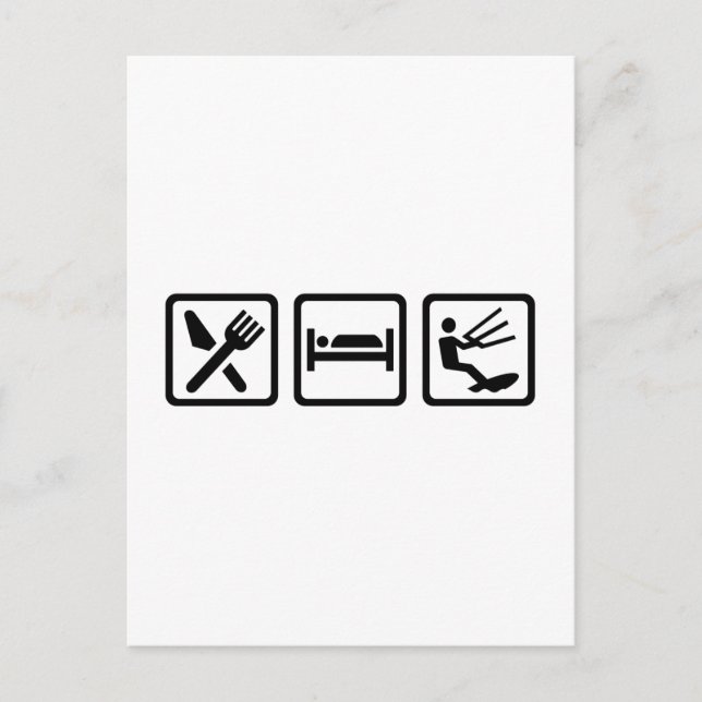 Eat sleep Kitesurfing Postcard (Front)