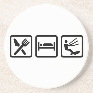 Eat sleep Kitesurfing Sandstone Coaster