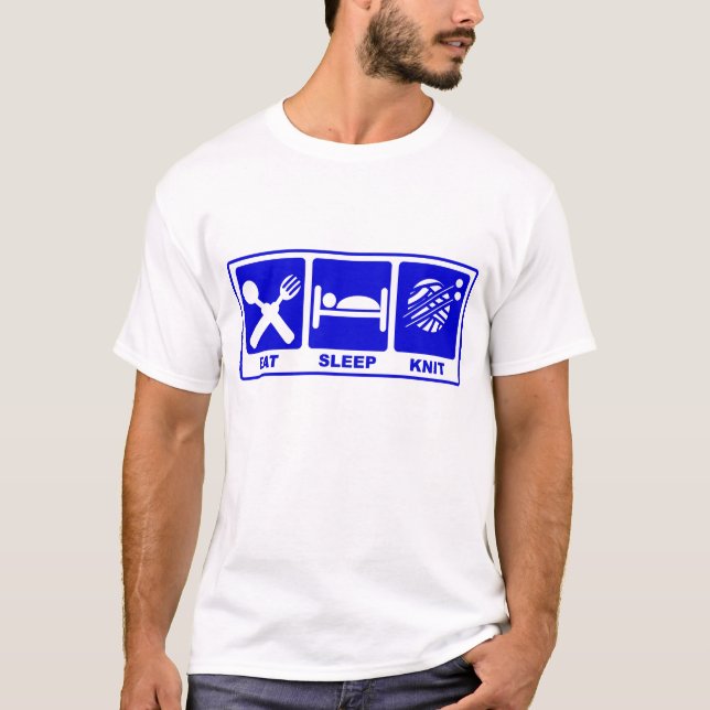 EAT SLEEP KNIT SIGN T-Shirt (Front)