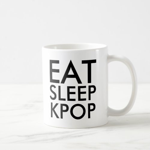 Eat Sleep Kpop  Music Fan Gift black and white Coffee Mug