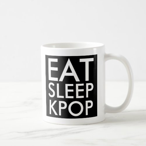 Eat Sleep Kpop  Music Fan Gift black and white Coffee Mug
