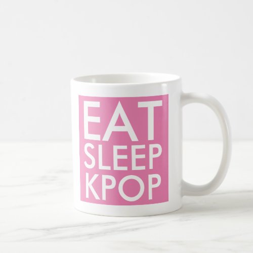 Eat Sleep Kpop  Music Fan Gift pink and white Coffee Mug