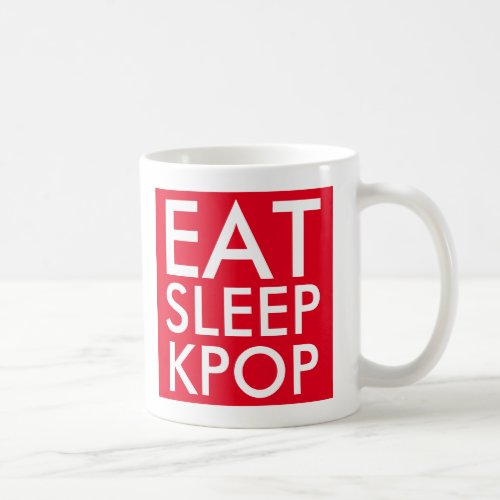 Eat Sleep Kpop  Music Fan Gift red white Coffee Mug