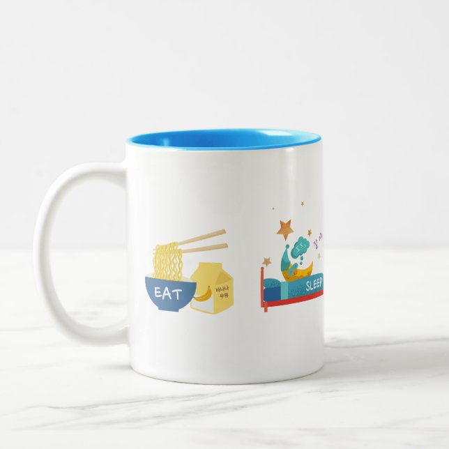 EAT SLEEP KPOP REPEAT Two-Tone COFFEE MUG (Left)